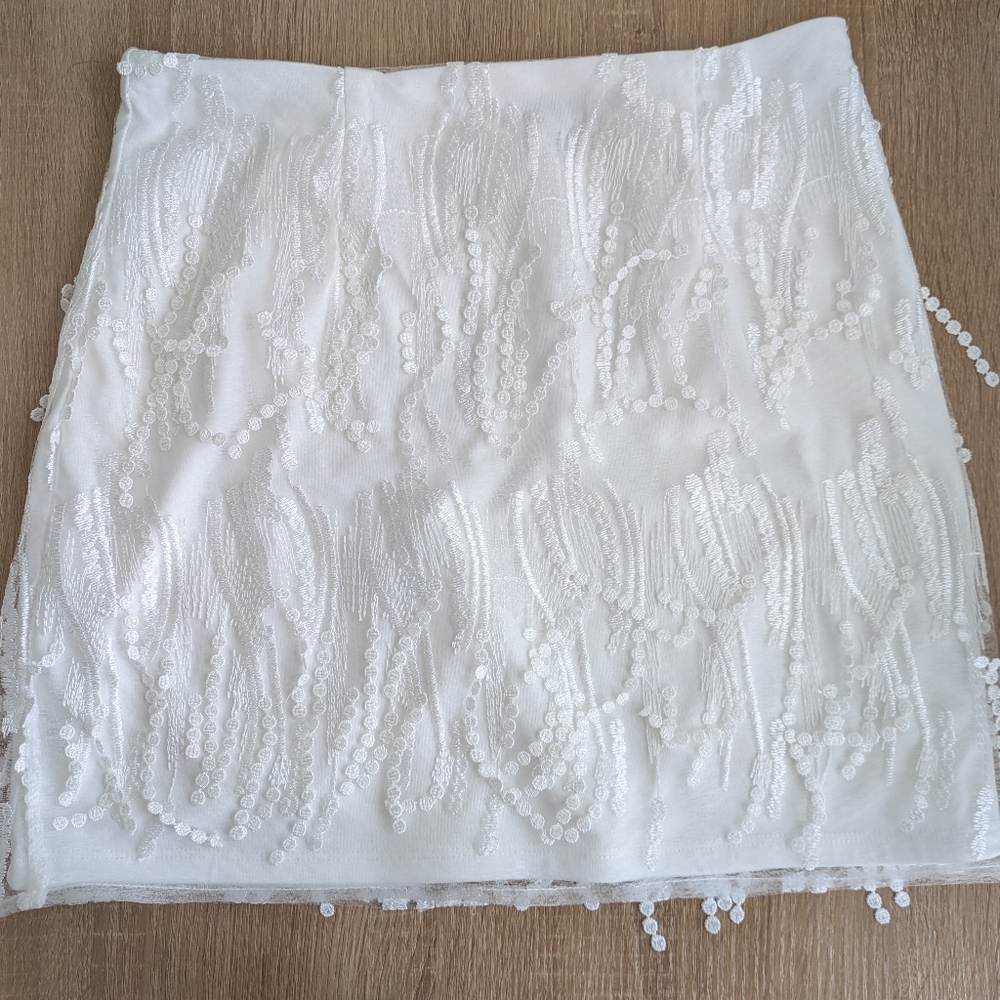 Lulus Dancing in a Dream White Fringe Lace-Up Two-Piece Mini Dress - Picture 7 of 10